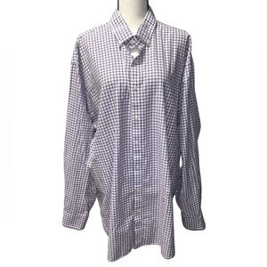 Michael Kors Plaid Business Casual Tall Button Up Men’s 19 36/37 Dress Shirt
